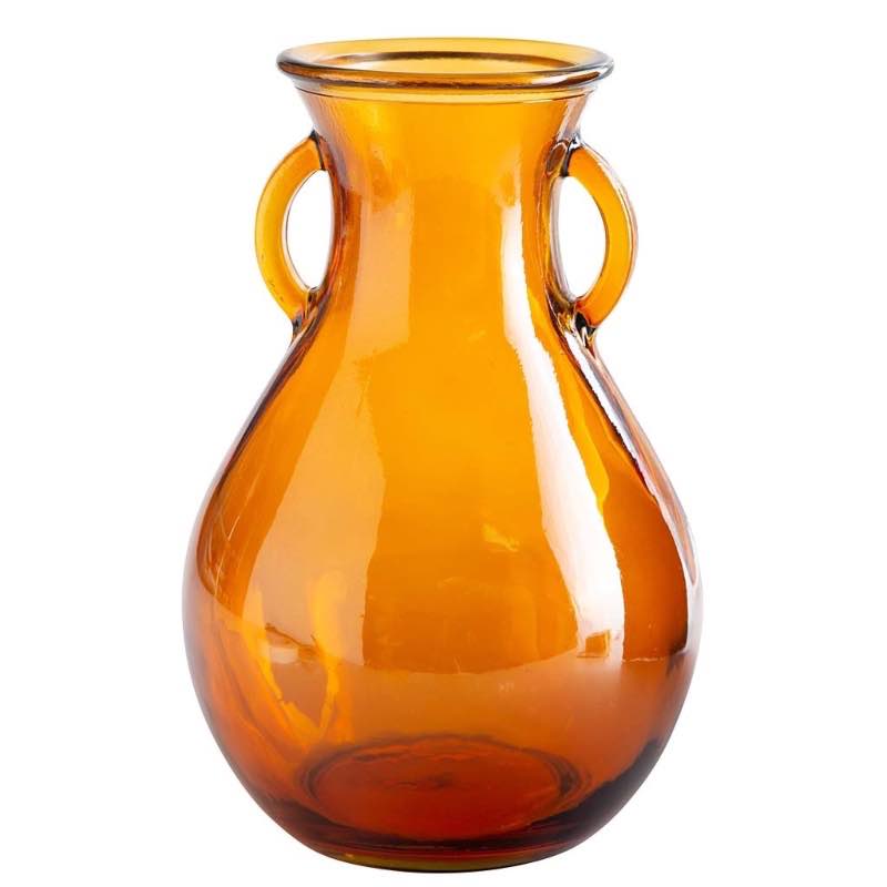 Recycled Glass Pitcher Vase - Amber